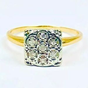 Lady’s Rare Square Diamond Ring in 10k Yellow Gold